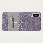 Coques Case-Mate iPhone Parties scintillant violette, pierres de diamant,  (Dos (Horizontal))