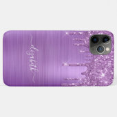 Coques Case-Mate iPhone Parties scintillant violettes Personnalisées (Dos (Horizontal))