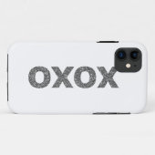 Coques Case-Mate iPhone Parties scintillant XOXO Silver (Dos (Horizontal))
