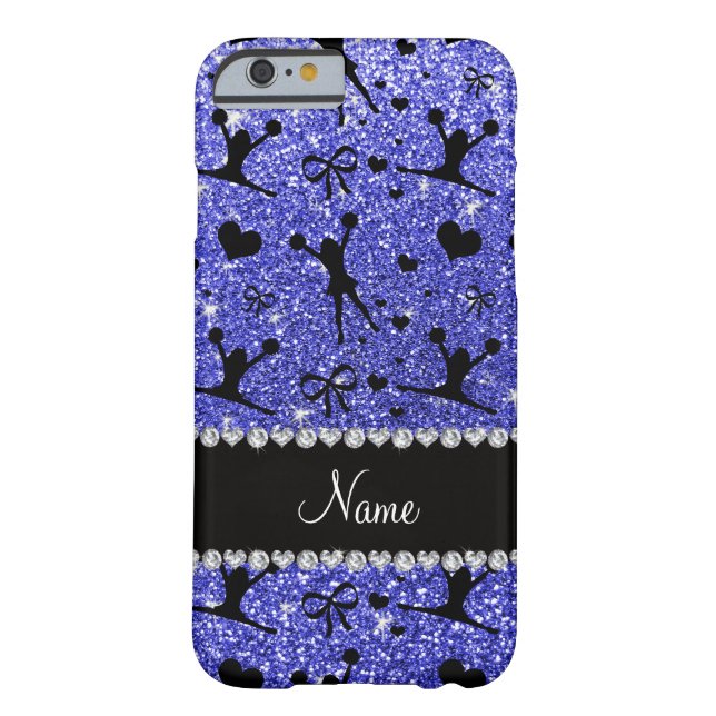 Coques Case-Mate iPhone Parties scintillantes bleues au néon nommées (Dos)