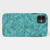 Coques Case-Mate iPhone Parties scintillantes bleues d'Aqua de Faux (Dos (Horizontal))