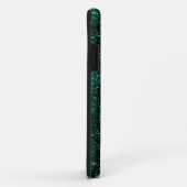 Coques Case-Mate iPhone Parties scintillantes foncées de vert bleu de (Dos/Droite)