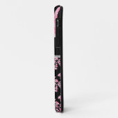 Coques Case-Mate iPhone Parties scintillantes Girly et roses, damassé (Dos/Gauche)