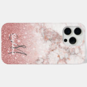 Coques Case-Mate iPhone Parties scintillantes roses Ombre de marbre blanc (Verso (horizontal))