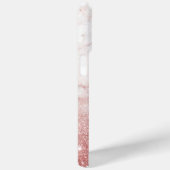 Coques Case-Mate iPhone Parties scintillantes roses Ombre de marbre blanc (Verso / Droite)