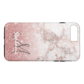 Coques Case-Mate iPhone Parties scintillantes roses Ombre de marbre blanc (Dos (Horizontal))