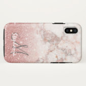 Coques Case-Mate iPhone Parties scintillantes roses Ombre de marbre blanc (Dos (Horizontal))