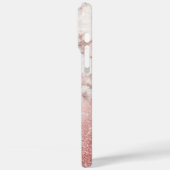 Coques Case-Mate iPhone Parties scintillantes roses Ombre de marbre blanc (Verso / Gauche)