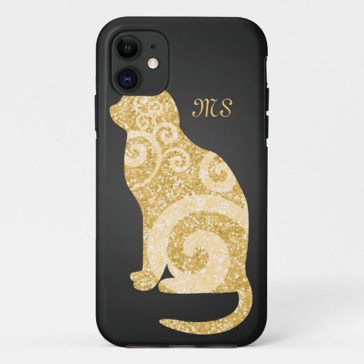 Coques Case-Mate iPhone Parties scintillantes tourbillonnantes d'or de (Dos)