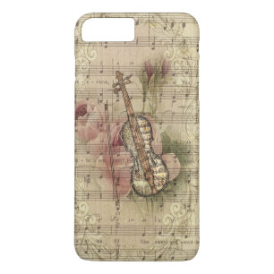 Coques Pour iPhone Partition de musique florale vintage violon