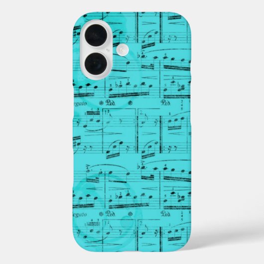 Coques Case-Mate iPhone Partition de musique turquoise (Verso)