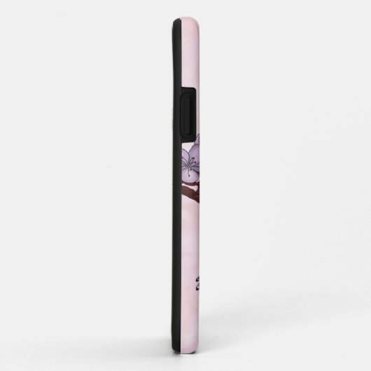 Coques Case-Mate iPhone Parure bleu aquarelle avec fleurs (Dos/Droite)