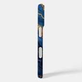 Coques Case-Mate iPhone Parure Saphir – Marbre Luxueux Bleu et Or (Verso / Droite)