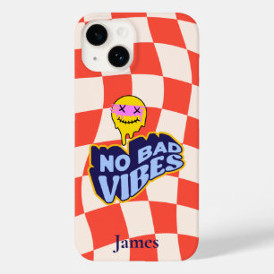 Coque Pour iPhone 14 Pas de mauvaises vidéos Melting emoji À damiers