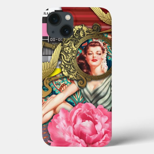 Coques Case-Mate iPhone Pas de signal - Collage numérique de dame effronté (Verso)