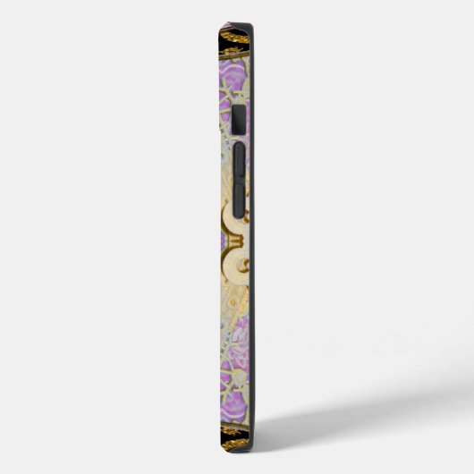Coques Case-Mate iPhone Passementerie Madeline Elegant Damask Monogramme (Verso / Gauche)