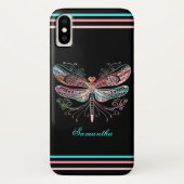 Coques Case-Mate iPhone Pastel Abstrait Dragonfly Black (Dos)