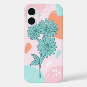 Coques iPhone 16 Pastel Abstrait Floral