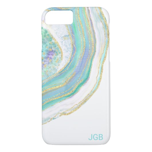 Coques Case-Mate iPhone Pastel Aqua et Agate pourpre avec n'importe quel m (Dos)