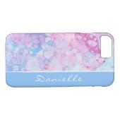 Coques Case-Mate iPhone Pastel Aquarelle Motif Abstrait avec nom (Dos (Horizontal))
