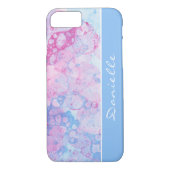 Coques Case-Mate iPhone Pastel Aquarelle Motif Abstrait avec nom (Dos)