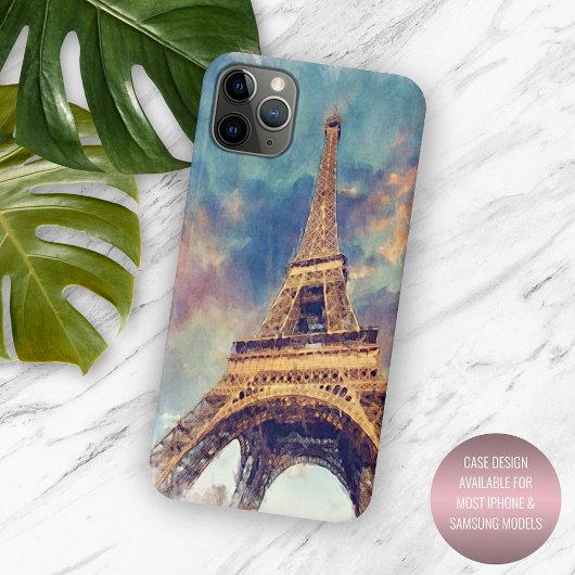 Coques Case-Mate iPhone Pastel Aquarelle Paris Tour Eiffel