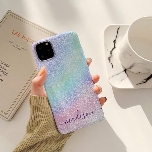 Coques Case-Mate iPhone Pastel arc-en-ciel calligraphie parties scintillan