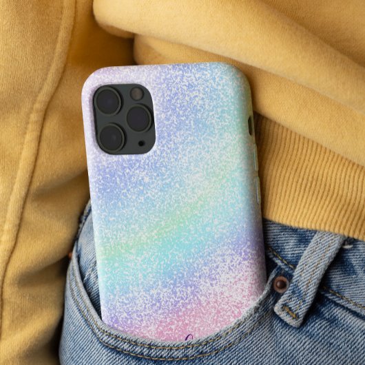 Coques Case-Mate iPhone Pastel arc-en-ciel calligraphie parties scintillan