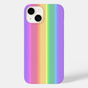 Coque Pour iPhone 14 Pastel arc-en-ciel rayures Coque-coque iphone Mate