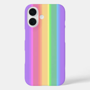 Coques iPhone 16 Pastel arc-en-ciel rayures Coque-coque iphone Mate