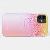 Coques Case-Mate iPhone Pastel Arc-en-ciel rose or violet Parties scintill (Dos (Horizontal))