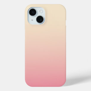 Coque Pour iPhone 15 Pastel Beige Rose Couleur Mélange Dégradé