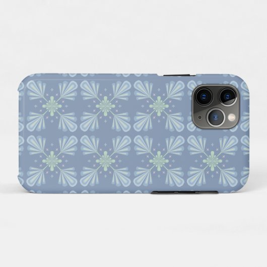 Coques Case-Mate iPhone Pastel blue floral abstract repeat  (Dos (Horizontal))