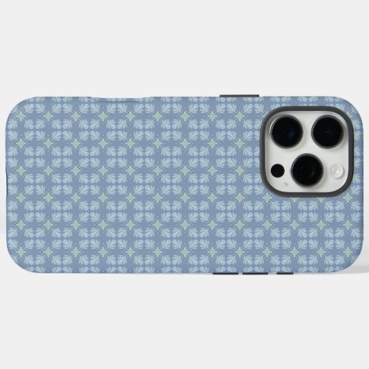 Coques Case-Mate iPhone Pastel blue floral abstract repeat (Verso (horizontal))