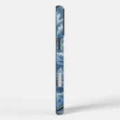 COQUES Case-Mate iPhone PASTEL BLUE HOLIDAY HIVER FROSTY SNOWFLAKES (Verso / Droite)