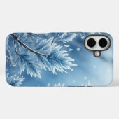 COQUES Case-Mate iPhone PASTEL BLUE HOLIDAY HIVER FROSTY SNOWFLAKES (Verso (horizontal))