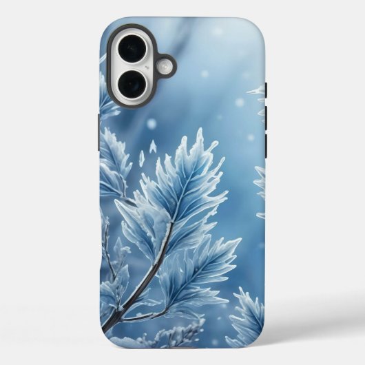 COQUES Case-Mate iPhone PASTEL BLUE HOLIDAY HIVER FROSTY SNOWFLAKES (Verso)