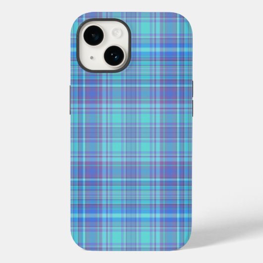 Coques Case-Mate iPhone Pastel Blue Plaid Motif (Verso)