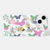 Coques Case-Mate iPhone Pastel Butterflies Floral Coque-Mate iPhone 14 (Verso (horizontal))