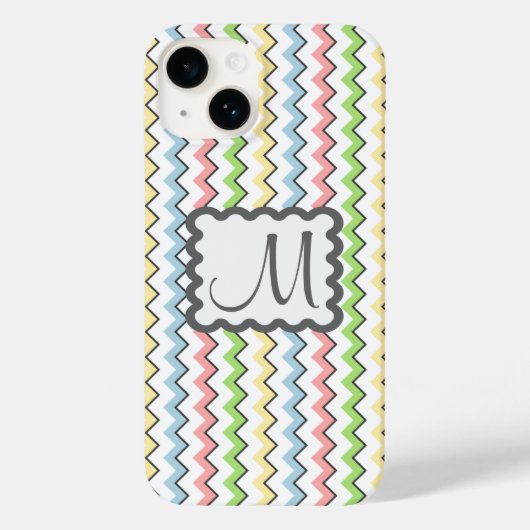 Coques Case-Mate iPhone Pastel Chevron avec Monogram de Shirley Taylor (Verso)