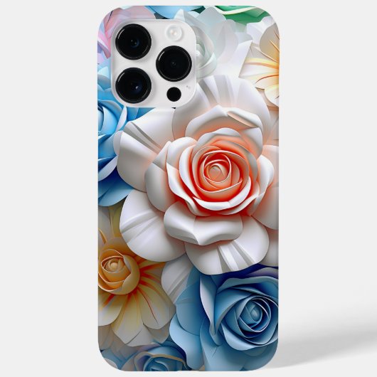 COQUES Case-Mate iPhone PASTEL COULEUR D'EAU 3D ROSES (Verso)