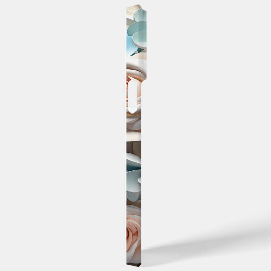 COQUES Case-Mate iPhone PASTEL COULEUR D'EAU 3D ROSES (Verso / Droite)