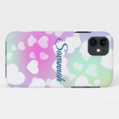 Coques Case-Mate iPhone Pastel Falling Hearts Personnalisé (Dos (Horizontal))