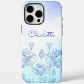 Coques Case-Mate iPhone Pastel Floral Silhouette Overlay Nom personnalisé (Verso)