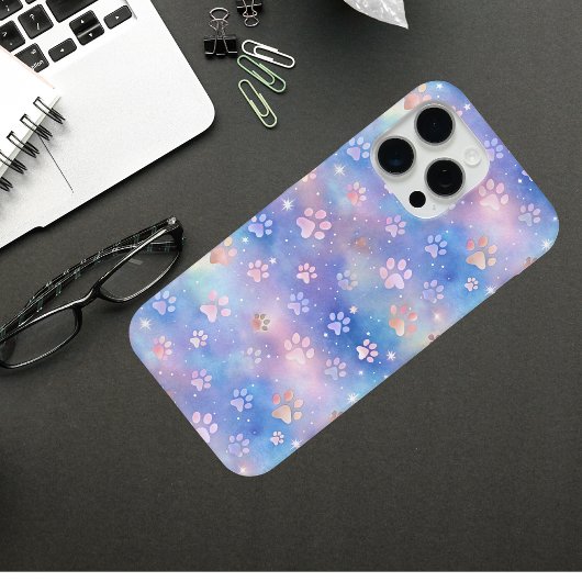 Coques Case-Mate iPhone Pastel Galaxy Empreintes de pattes - Cute Cosmic P