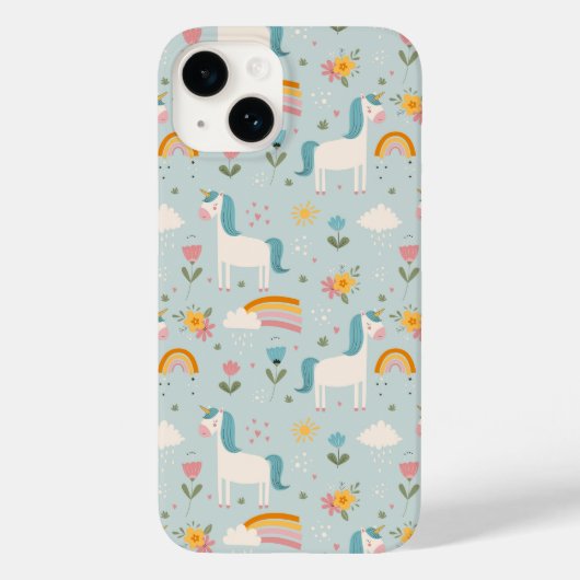Coques Case-Mate iPhone Pastel mignon Rainbow Unicorn Motif (Verso)