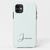 Coques Case-Mate iPhone Pastel Mint Crème couleur solide | Nom minimal (Dos)