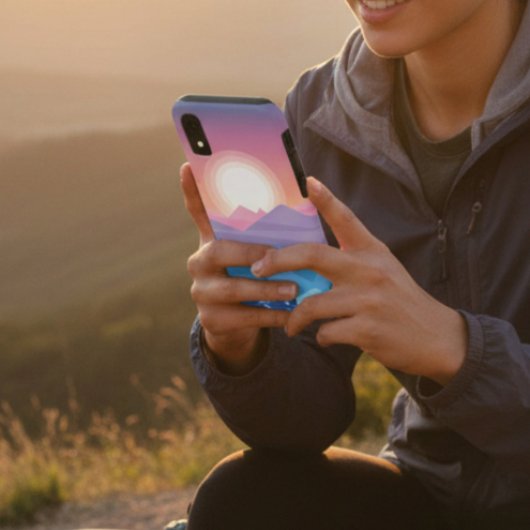 Coques Case-Mate iPhone Pastel Mountain Sunset Abstrait