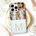 Coques iPhone 16 Pro Max Pastel Ombre Photo Collage Monogramme initial<br><div class="desc">Créez un accessoire unique et élégant avec cette étui photo-collage personnalisée, avec de l'espace pour quatre de vos images préférées et un monogramme élégant. Ce design offre un design élégant et moderne avec un dégradé doux arrière - plan et une initiale en or personnalisable. Parfait pour présenter vos souvenirs préférés...</div>