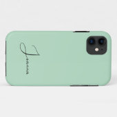 Coques Case-Mate iPhone Pastel Pale Vert Couleur uni | Nom minimal (Dos (Horizontal))